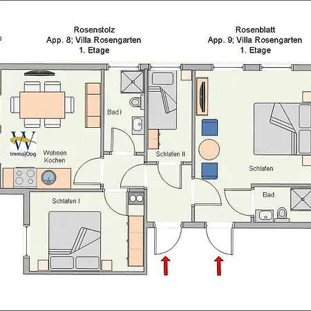 Apartment Ferienwohnung 8 Rosenstolz; Rosengarten Wangerooge